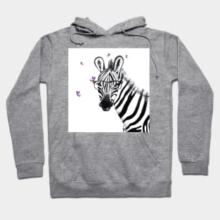 Zebra with glasses and butteflies Hoodie